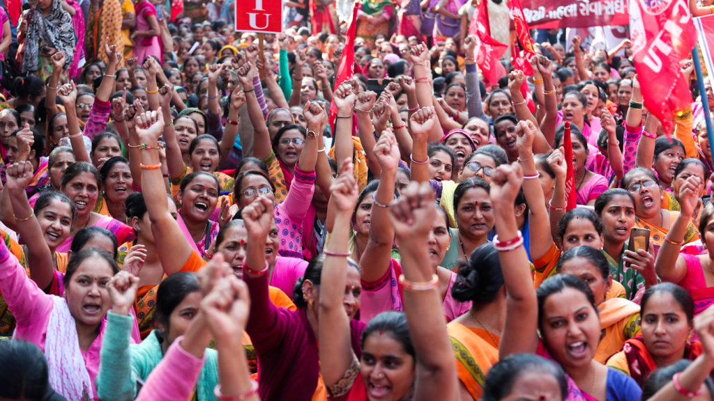 08.01.20 Ahmadabad. Strajkujące kobiety.