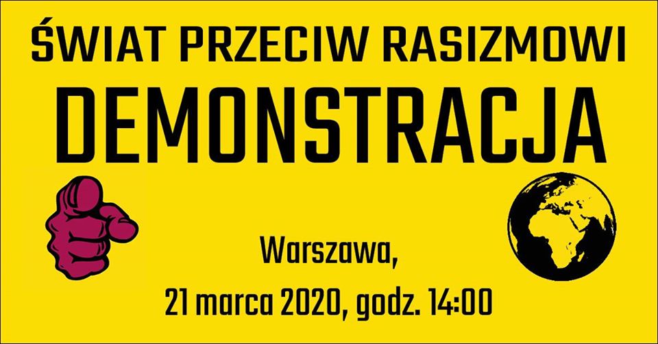 Demonstracja antyrasistowska 21 marca 2020