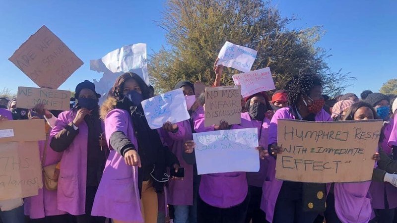 Strajkujący w Botswanie.