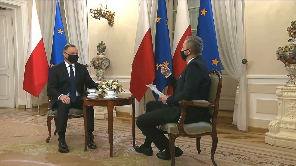Prezydent Andrzej Duda na antenie TVN24