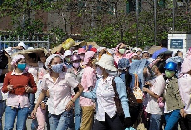 Strajkujące pracownice w Wietnamie.