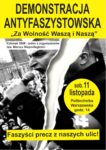 Plakat - demonstracja antyfaszystowska - 11 listopada