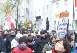 11.11.17 Antyfaszystowska demonstracja w Warszawie.