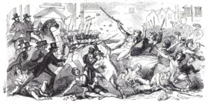 Sierpień 1842 r., Preston, Anglia. Policja i wojsko atakują czartystów.