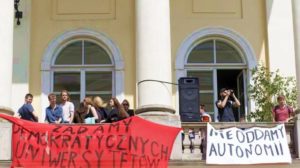 Strajk okupacyjny na Uniwersytecie Warszawskim. 