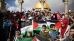 Jerozolima 12.2017 Palestyńczycy oburzeni decyzją Trumpa.