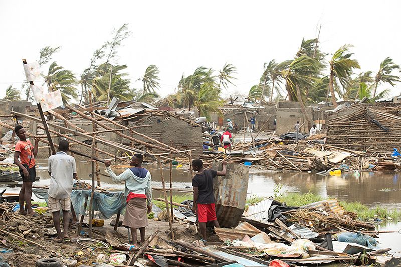 Beira, Mozambik. Spustoszenie spowodowane przez cyklon Idai.