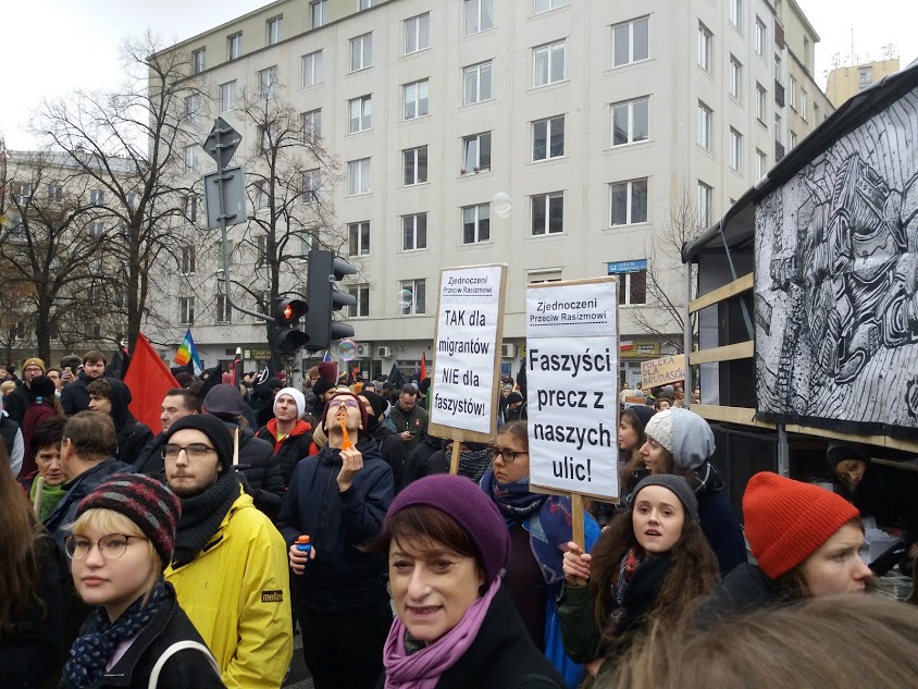 11 listopada 2018 r. Demonstracja antyfaszystowska w Warszawie.