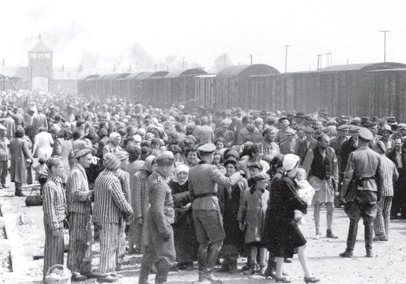 Maj 1944 r. Przyjazd węgierskich Żydów do Auschwitz-Birkenau. Większość trafiła do komór gazowych.