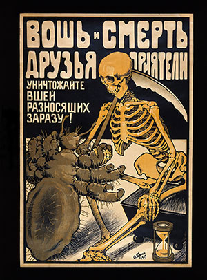 „Wesz i śmierć są przyjaciółmi i towarzyszami” – plakat z 1919 roku.