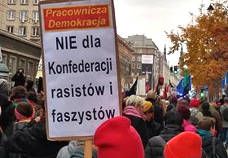 Warszawa 11.11.19. Demonstracja przeciw tzw. Marszowi Niepodległości.