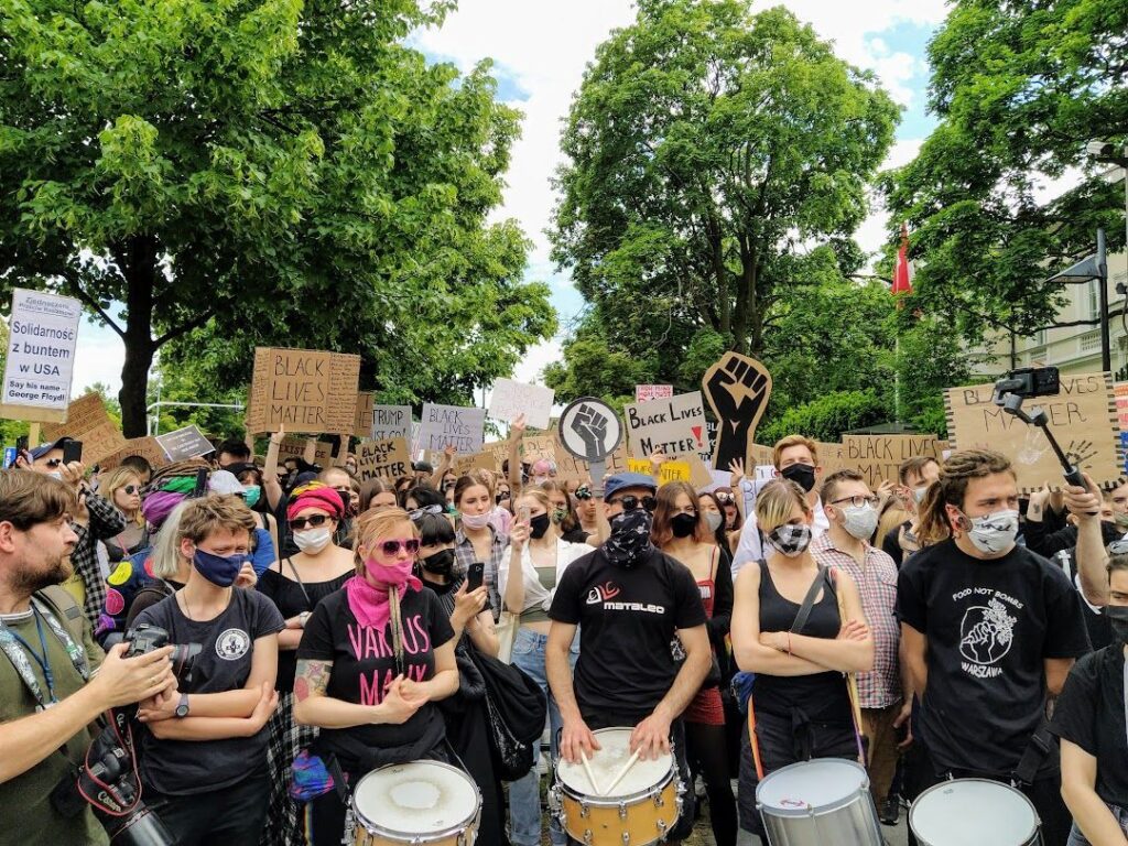 06.06.20 Ambasada USA w Warszawie. Demonstracja 
solidarności z protestami Black Lives Matter w USA.