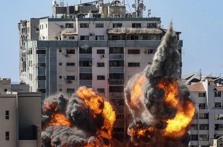 15.05.21 Strefa Gazy. Izraelski nalot.