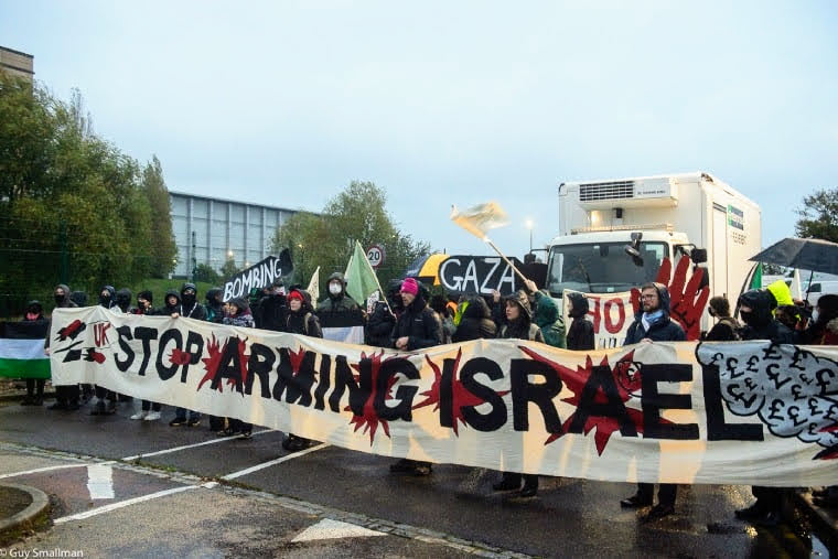 26.10.23 Sandwich, Kent, Anglia. Blokada izraelskiej firmy zbrojeniowej.