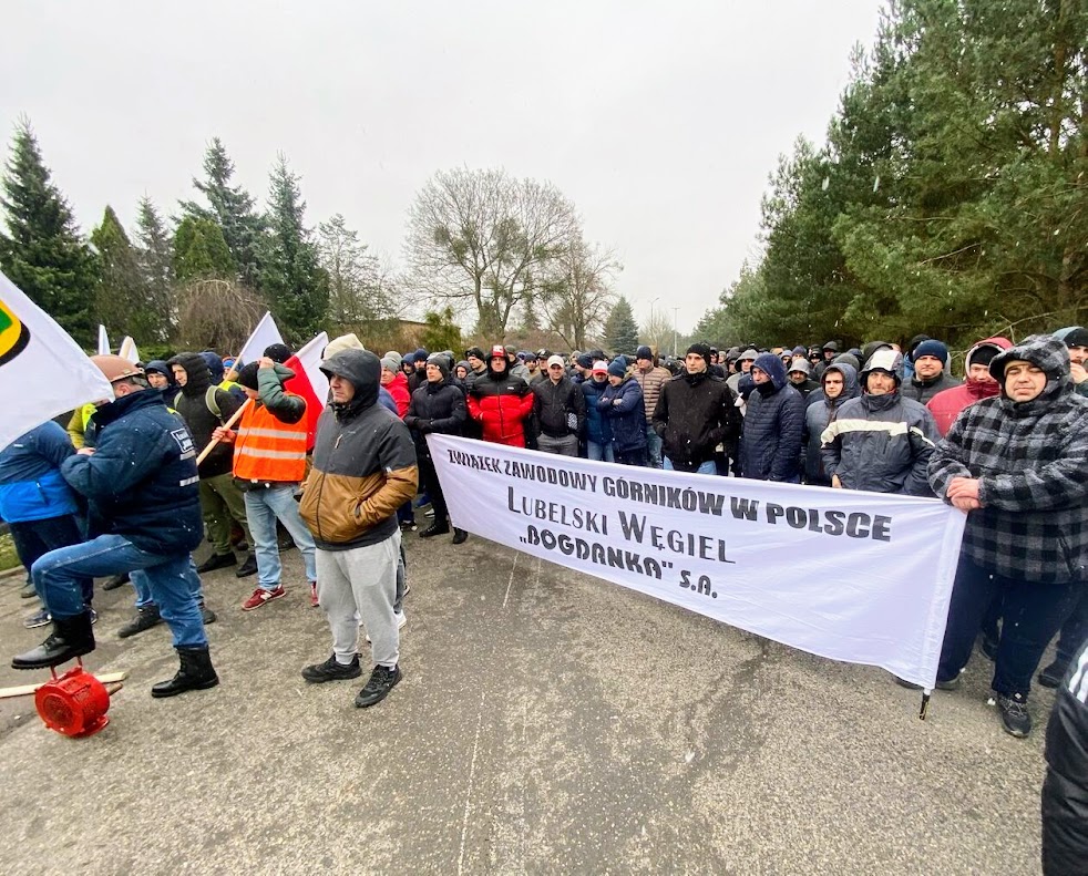 Lubelski Węgiel Bogdanka. Protest górników.