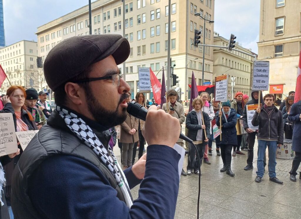 16.03.24 Warszawa. Demonstracja: „Zjednoczmy świat przeciw rasizmowi i skrajnej prawicy”.