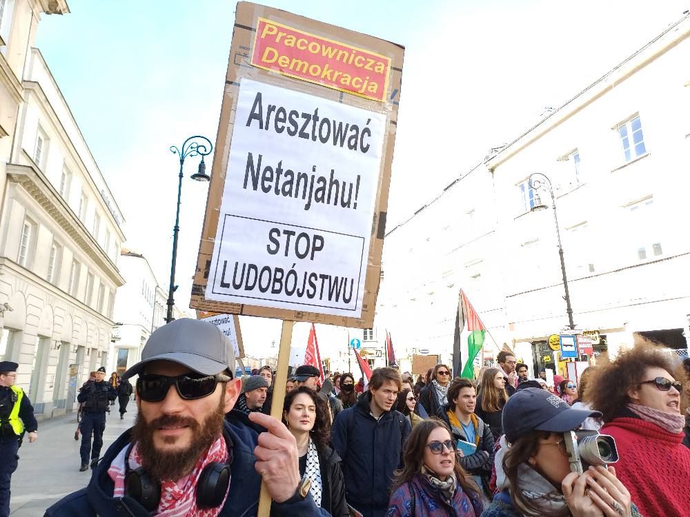 15.03.25 Warszawa. Demonstracja: „Nie odwracajmy oczu od Palestyny”.