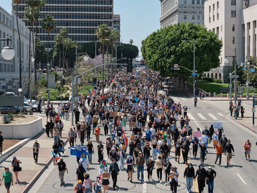 08.06.25. Protest w centrum Los Angeles.